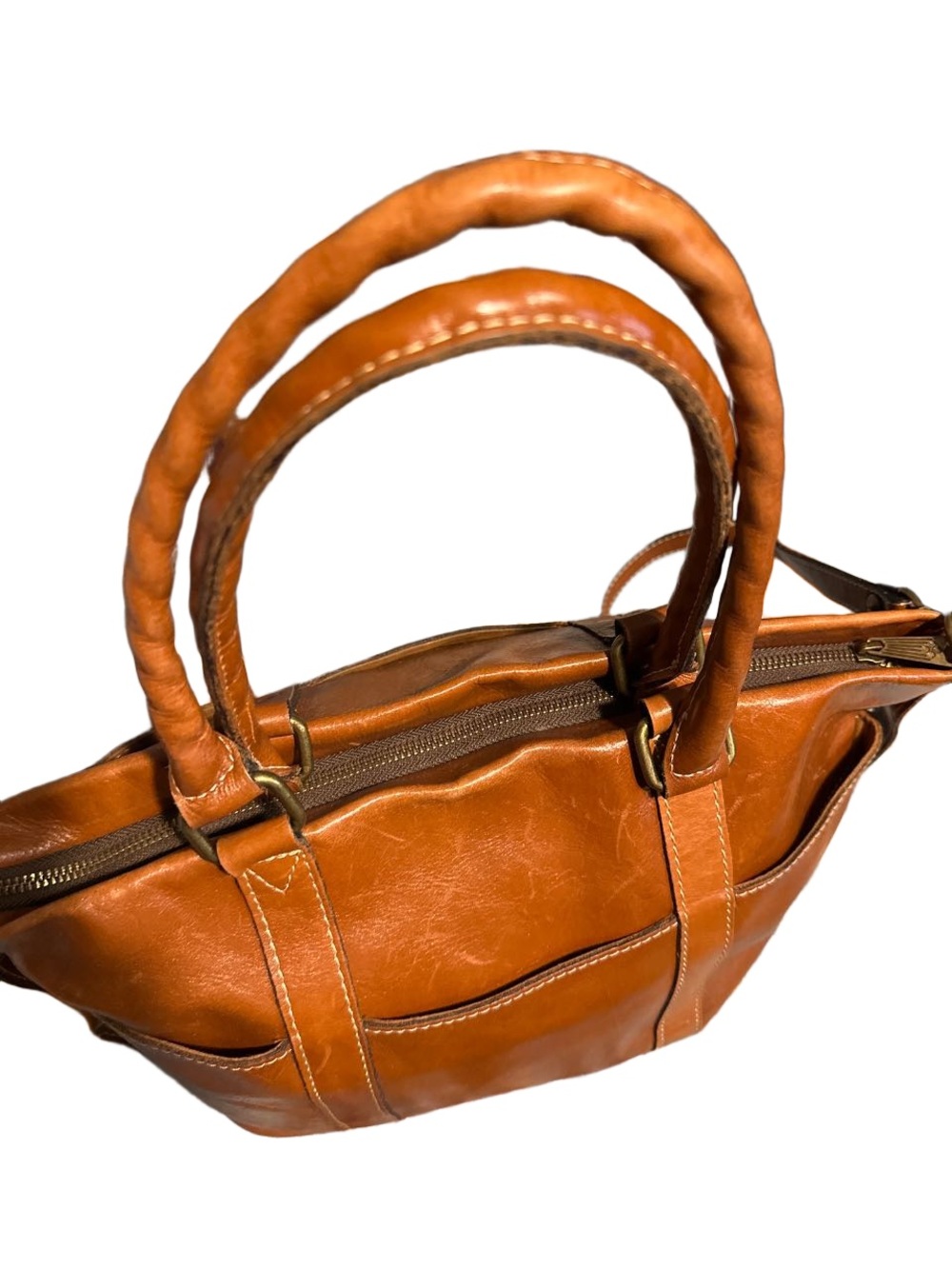 Patricia Nash ‘Carducci’ Brown Leather Shoulder Bag with Stud Accents - Picture 4 of 11